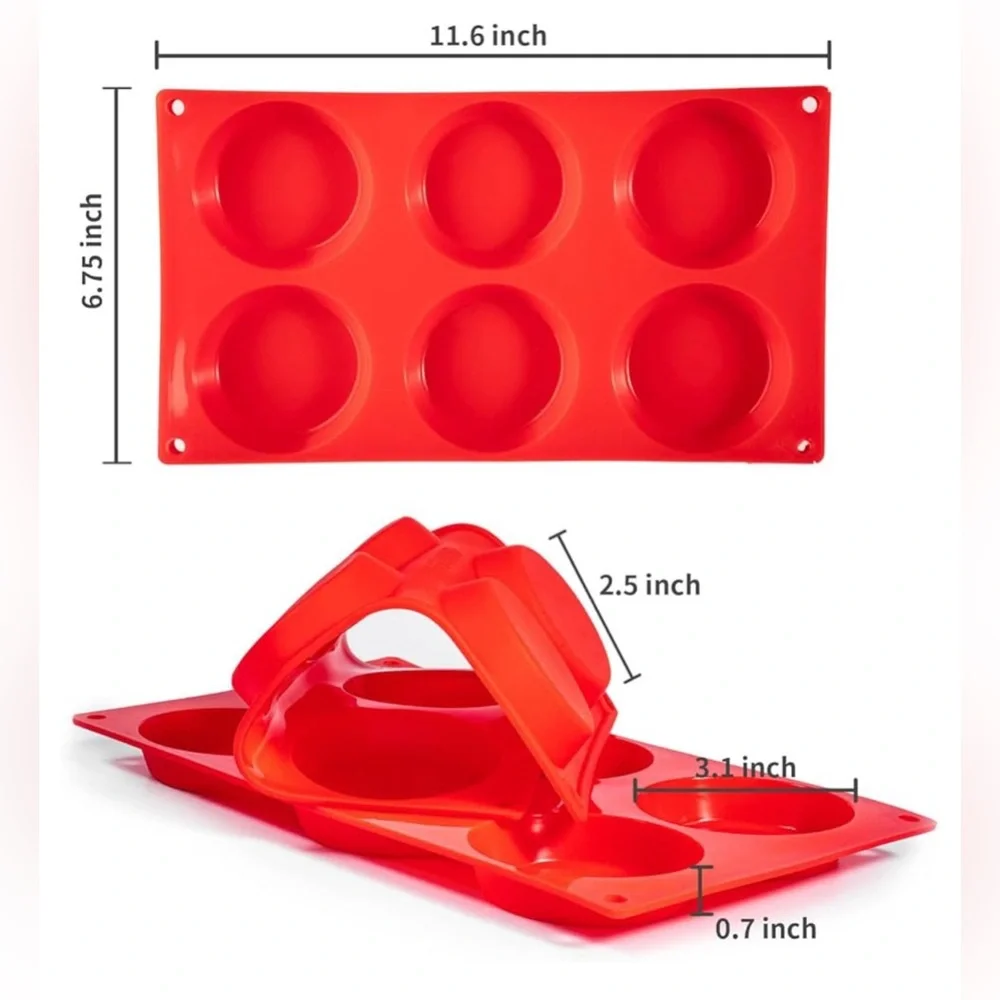 Silicone Muffin Top Pans, 2 Pack Non-stick 3